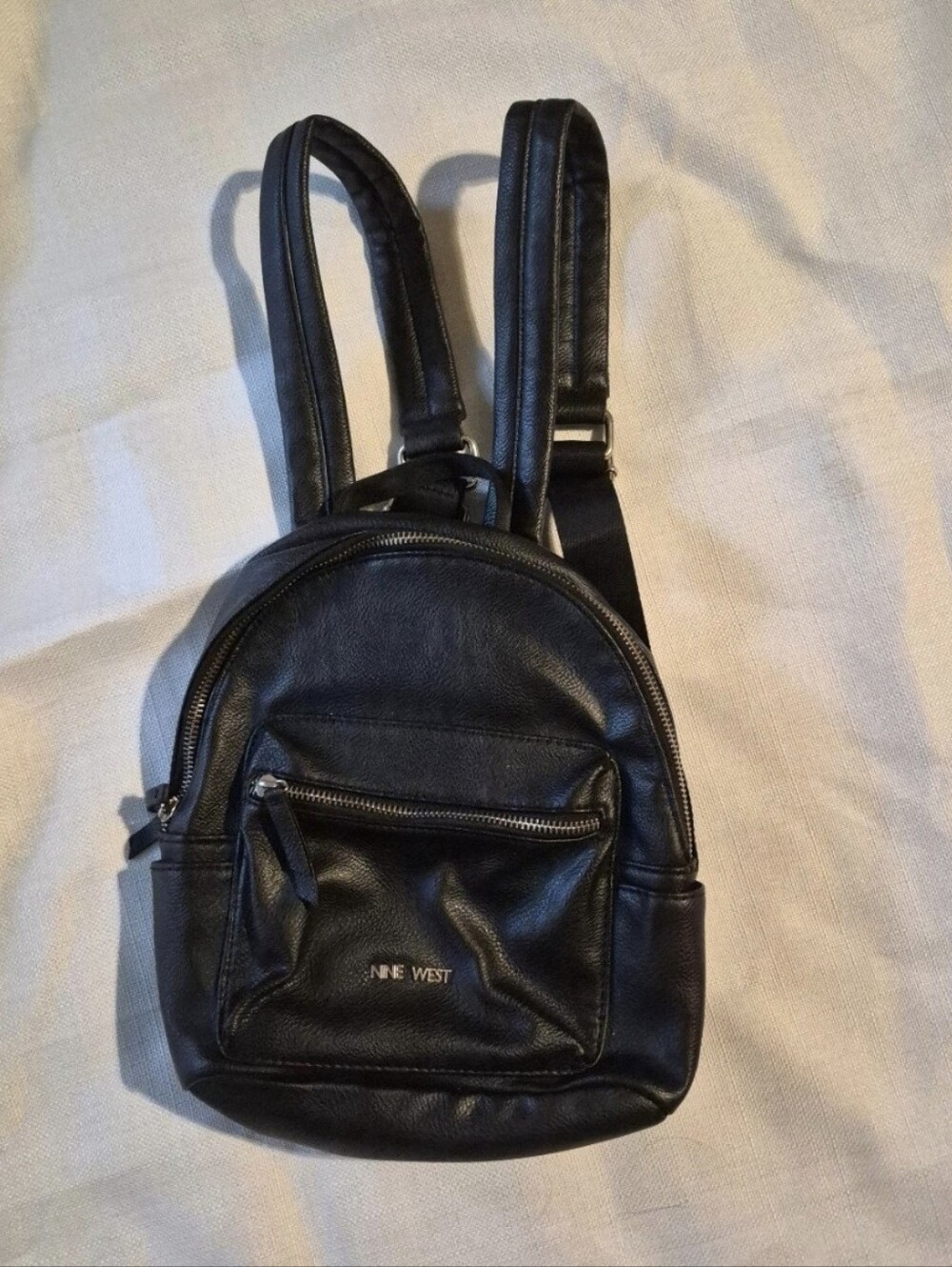 Nine West Black Faux Leather Backpack Bag